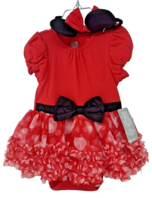 Disney Bebé Niña Minnie Mouse Tutú Vestido y Diadema Orejas Conjunto Talla 12-18 Meses Foto 1 de 4