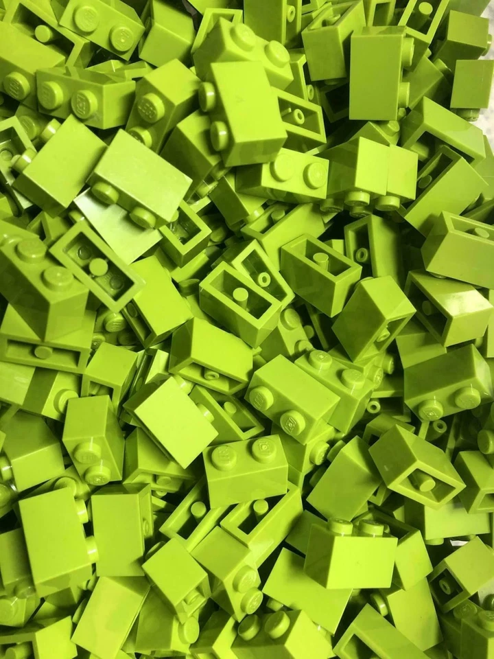 Lego (c) 50x 1x2 Stein - 3004 -  lime gruen  - lime green -  Basic / Classic - Bild 1 von 1