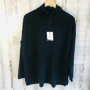 NWT $198 Bloomingdale's 100% Cashmere Turtleneck Sweater Tunic Ribbed Sleeves M - Picture 1 of 7