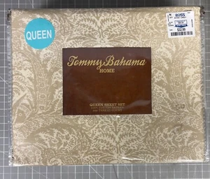 Tommy Bahama Queen Sheet Set 100% Cotton 300 Thread Count Tropical PAISLEY NEW - Picture 1 of 5