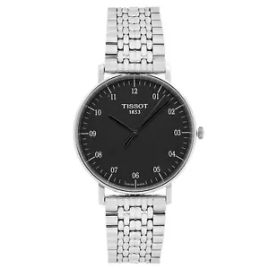 Tissot Everytime Steel Dark Rhodium Dial Quartz Mens Watch T109.610.11.077.00 - Picture 1 of 6