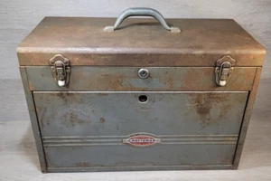 Craftsman Tool Box Machinest Tool Maker 7 Drawer Steel Chest Vintage 20" Wide - Picture 1 of 19