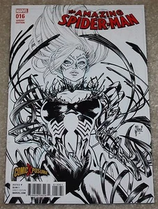 AMAZING SPIDER-MAN 16 VENOM BLACK CAT GUILLEM MARCH B&W RETAILER VARIANT 1st APP - Picture 1 of 2