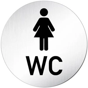 Aluminium Schild "Damen" 10 cm • Türschild WC Toilette Toilettenschild Klo rund - Picture 1 of 4