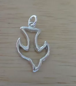 Dije contorno de paloma de la paz pájaro religioso descendente de plata esterlina 24x14 mm - Imagen 1 de 1