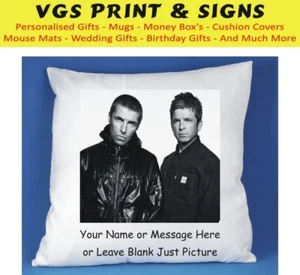 OASIS NOEL & LIAM GALLAGHER PERSONALISED SOFT POLYESTER CUSHION COVER FAST POST - Picture 1 of 1