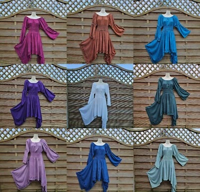 Tunic Blouse Long Sleeve Medieval Renaissance Slimming One Size 8 10 12 16 18 20 - Image 1 of 4