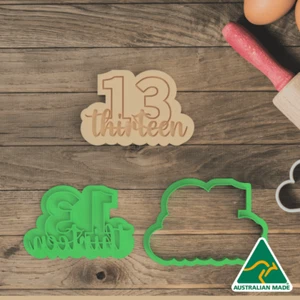 Number 13 Cookie Cutter and Embosser Stamp - Picture 1 of 3
