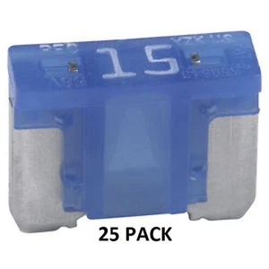 PACK DE 25 - FUSIBLES DE HOJA DE BAJO PERFIL - 15 AMPERIOS AUTOMOTRIZ MINI #ATM15LP-25PK - Imagen 1 de 2