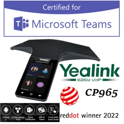 Telefone de conferência Yealink CP965 para Microsoft Teams tela sensível ao toque 12 microfone Android - Imagem 1 de 4