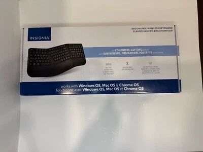 Insignia- Full-Size Wireless Ergonomic Membrane Keyboard -  Black  NS-PK4KCB23-C - Image 1 of 4