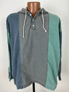 Camisa Popover Con Capucha Vintage Años 80 90 Hombres Grande Bloque de Color Mínimo Grunge Hipster - Imagen 1 de 14