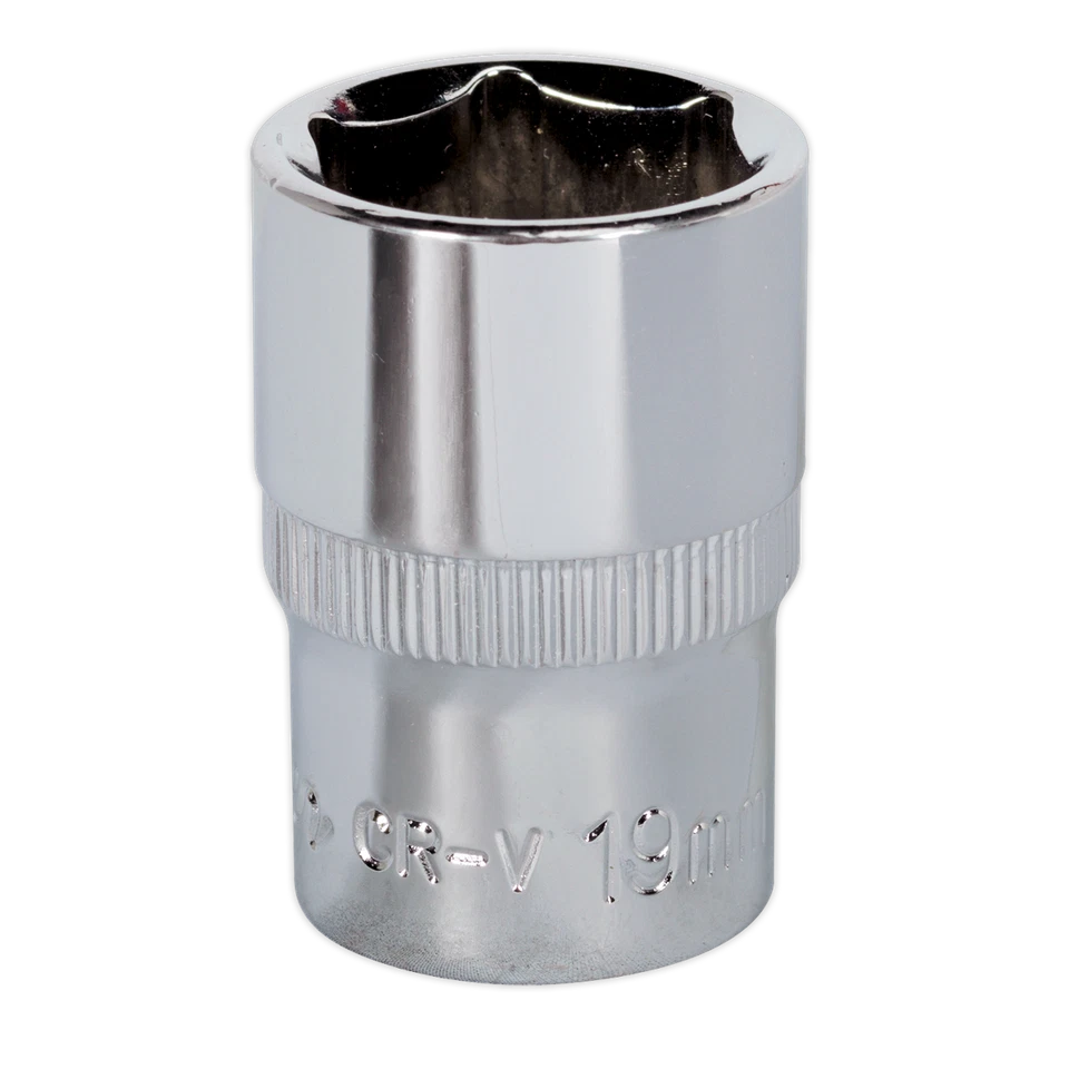 Sealey WallDrive Socket 19mm 1/2"Sq Drive Fully Polished - SP1219 - Image 1 of 1