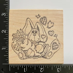 Sello asunto cosido conejito de Pascua conejo Mary Helen Gould sello de goma - Imagen 1 de 3
