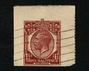 UK 1910's KGV Three Halfpence 1½p Postal Card Cut Square Used - Picture 1 of 2
