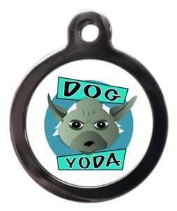 Pet ID tag DOG YODA Personalised tag or Keyring 2 sizes - Picture 1 of 3