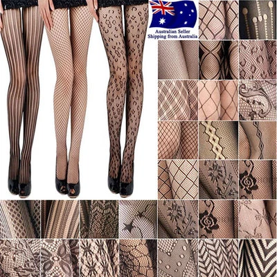 Women's Fashion Jacquard Fishnet Pantyhose Tights Pattern Stockings Waist High - image 1 of 4