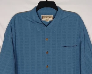 Jamaica Jaxx XXL 100% Silk Men's Hawaiian Resort Camp Shirt Blue Short Sleeve - Picture 1 of 10