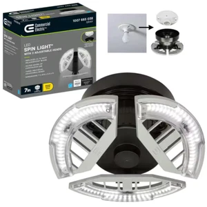 7 in. Spin Light 3 Adjustable Heads 3500 Lumens LED Flush Mount Light Gray Color - Picture 1 of 2