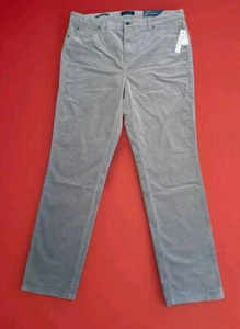 Talbots Jeans Womens 14 Flawless High Rise Straight Leg Gray Corduroy Pants NWT - Picture 1 of 12