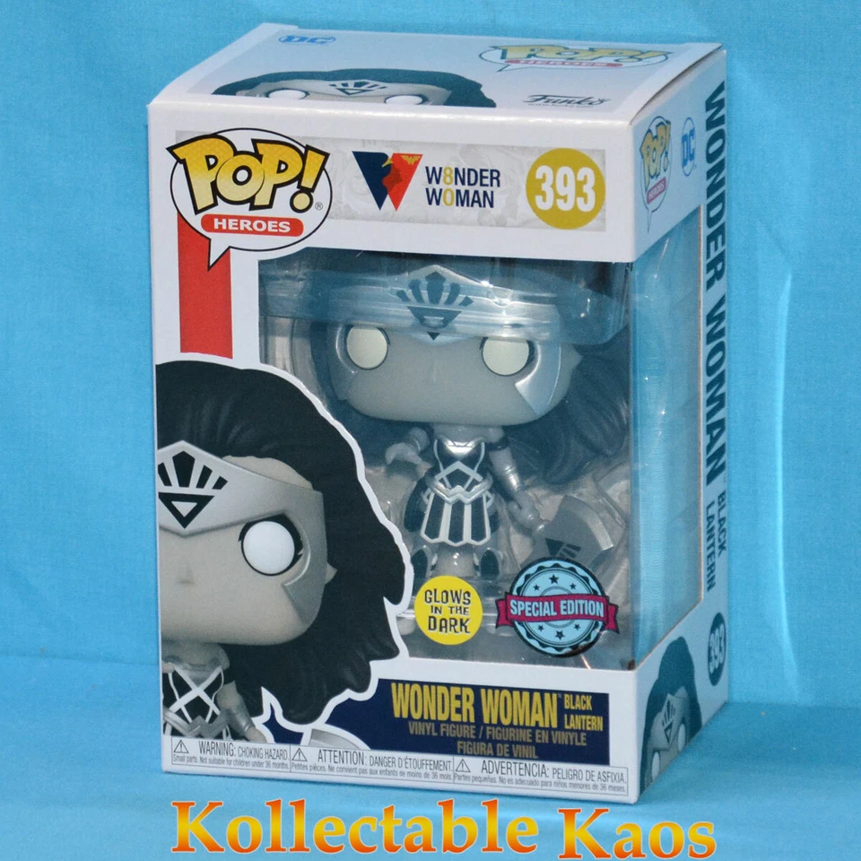 Funko Pop Wonder Woman Black Lantern Glow 80th Ann #393 Vinyl Figure