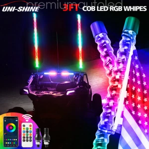 2PCS 3FT Lighted LED Whip Light Antenna RGB Chasing For RZR Can-am X3 UTV ATV - Picture 1 of 9
