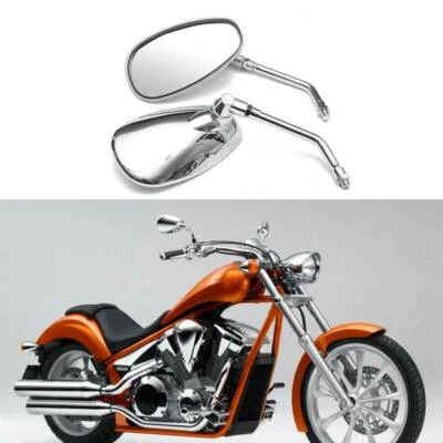 10mm Chrome Rearview Mirrors For 2001 2002 2003 2005 Honda Shadow Spirit 750 VT - Image 1 of 4