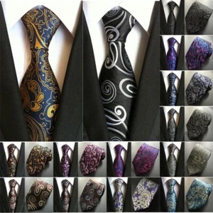 Herrenkrawatte 8 cm Jacquard Paisley Blume Polyester Hochzeit Party Krawatte HZ021 - Bild 1 von 25