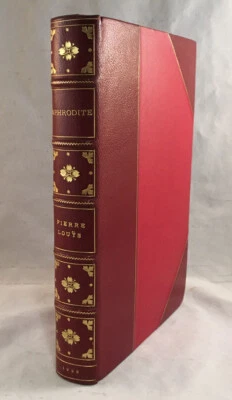 ANTIQUE LEATHER BOOK APHRODITE ANCIENT MANNERS BY PIERRE LOUYS LIMITED EDITION  - Image 1 of 4