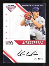 2020 Panini USA Stars & Stripes Cole Wilcox Silhouettes Auto #'d /299