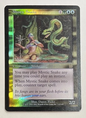 MTG MYSTIC SNAKE (FOIL) Apcolypse (OldManMTG 003-195) - Image 1 of 2