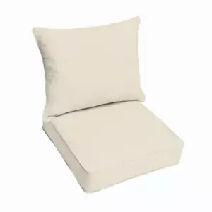 SORRA HOME Lounge Chair Cushions 23"x25" Deep Seating Outdoor Pillow+Cushion Set - Picture 1 of 5
