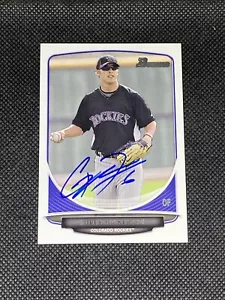Tarjeta automática firmada por Corey Dickerson Colorado Rockies 2013 de Bowman #BP65 ~ Certificado de autenticidad - Imagen 1 de 3