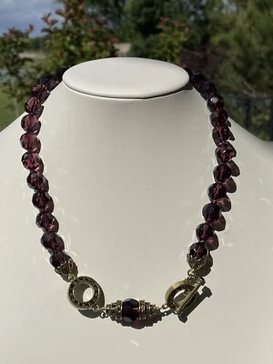 "Gargantilla de 20"" firmada por Heidi Daus cristal púrpura profundo grueso collar de una sola hebra" Foto 1 de 4