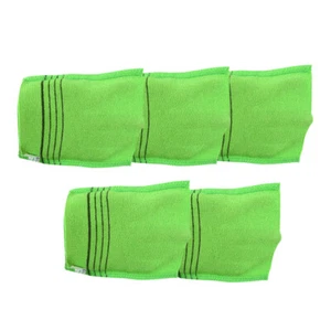 5 Pcs Exfoliating Bath Towel Polyester Shower Gloves Wash Cloth Back Scrubber - Picture 1 of 12