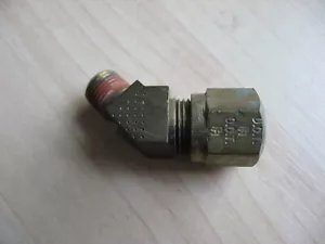 Air Line Compression Fitting 45-deg 3/8" O.D. Line to 1/8"-27 NPT Male #M239GC - Picture 1 of 8