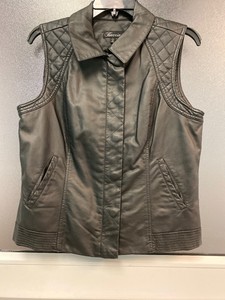 baccini faux leather peplum jacket