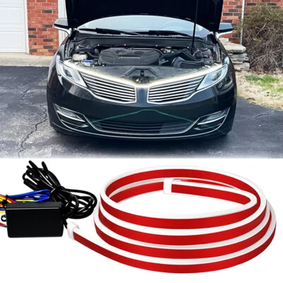 Cubierta de motor LED DRL de 71"" blanca y ámbar tira de luz para Lincoln MKZ 2007-2020 Foto 1 de 4