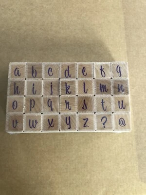 New HERO ARTS Wood Mounted Rubber Stamps  Sassy Alphabet Lower Case RETIRED NIP - Image 1 of 2