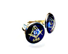 MASONIC FREEMASON CUFFLINKS GIFT PERSONALISED WITH OWN LODGE NUMBER IN BLUE