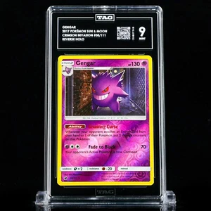 TAG 9 MINT GENGAR 38/111 REVERSE HOLO (RARE) 2017 POKEMON CRIMSON INVASION - Picture 1 of 2
