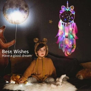 Dream Catcher LED Licht Wandbehang für Mädchen Kinder Schlafzimmer Dekoration - Bild 1 von 9