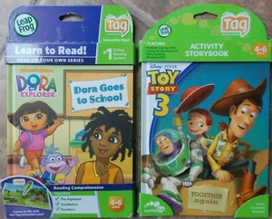 Lot of (2) Leap Frog TAG Reading System Activity Books ~ NEW Toy Story Dora - Picture 1 of 2