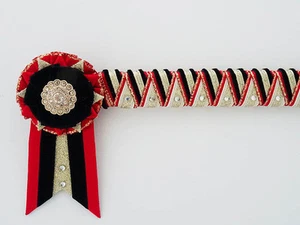 Cinta de cejas de piedra angular suprema roja negra y dorada - divisor de terciopelo que muestra £25.99 - Imagen 1 de 2