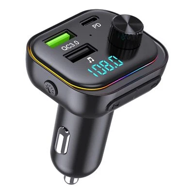 FM Transmitter Bluetooth V5.3-54W PD 36W&18W 3 USB Port Ladegerät Autoadapter... - Bild 1 von 4