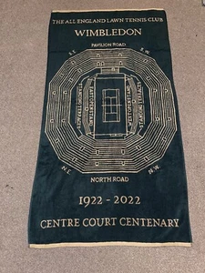 WIMBLEDON TENNIS OFFICIAL CENTENARY TOWEL CENTRE COURT 1922-2022 LIMITED EDITION - Picture 1 of 7