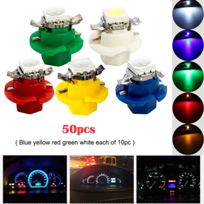 50PCS B8.4D 1SMD LED Car Indicator Cluster Gauge Dashboard Dash Side Light Lamps - Image 1 of 4