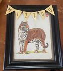 Vintage Tiger Print In Frame With Detachable Mizzou Bunting