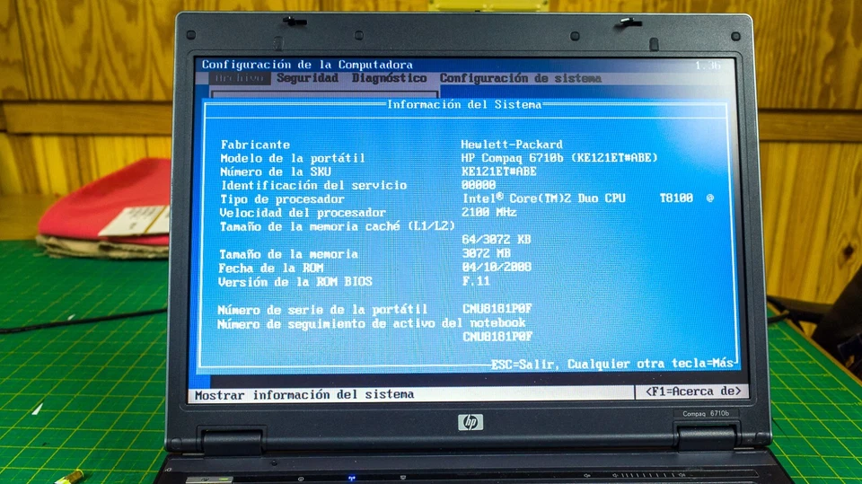 HP Compaq 6710b Core 2 Duo T8100 2.1Ghz - 4GB - 400GB SSD - Imagen 1 de 4