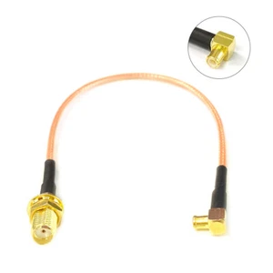 SMA female nut to MCX male right angle jumper cable RG316 30cm 12" for wifi card - Picture 1 of 4